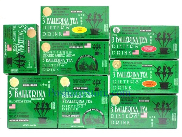 3 boxes of 3 Ballerina Tea Dieters' Drink (Extra Strength) (54 teabags supply) - Click Image to Close